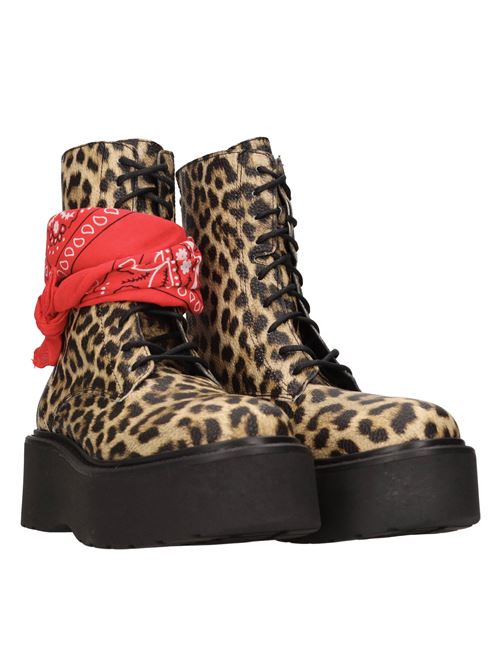 Scarponcini anfibi in ecopelle con bandana in tessuto rimovibile. TSAKIRIS MALLAS | 652 LEOPARDMARRONE